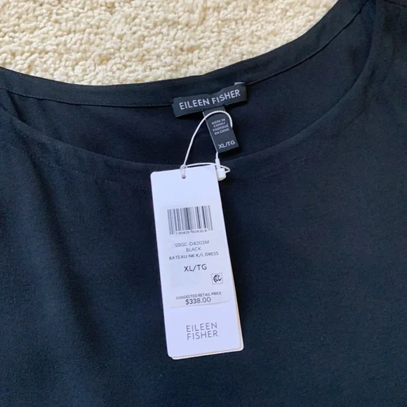 NWT Eileen Fisher 100% Silk Dress, sz XL